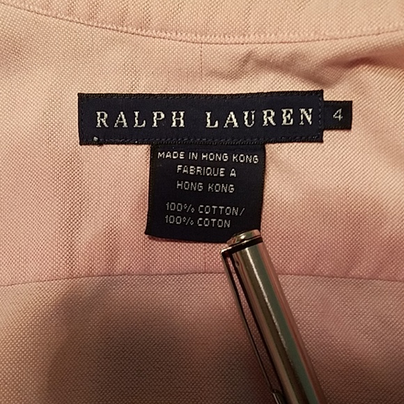 POLO Ralph Lauren Pink long sleeve  Shirt. Size 4 - Picture 4 of 4